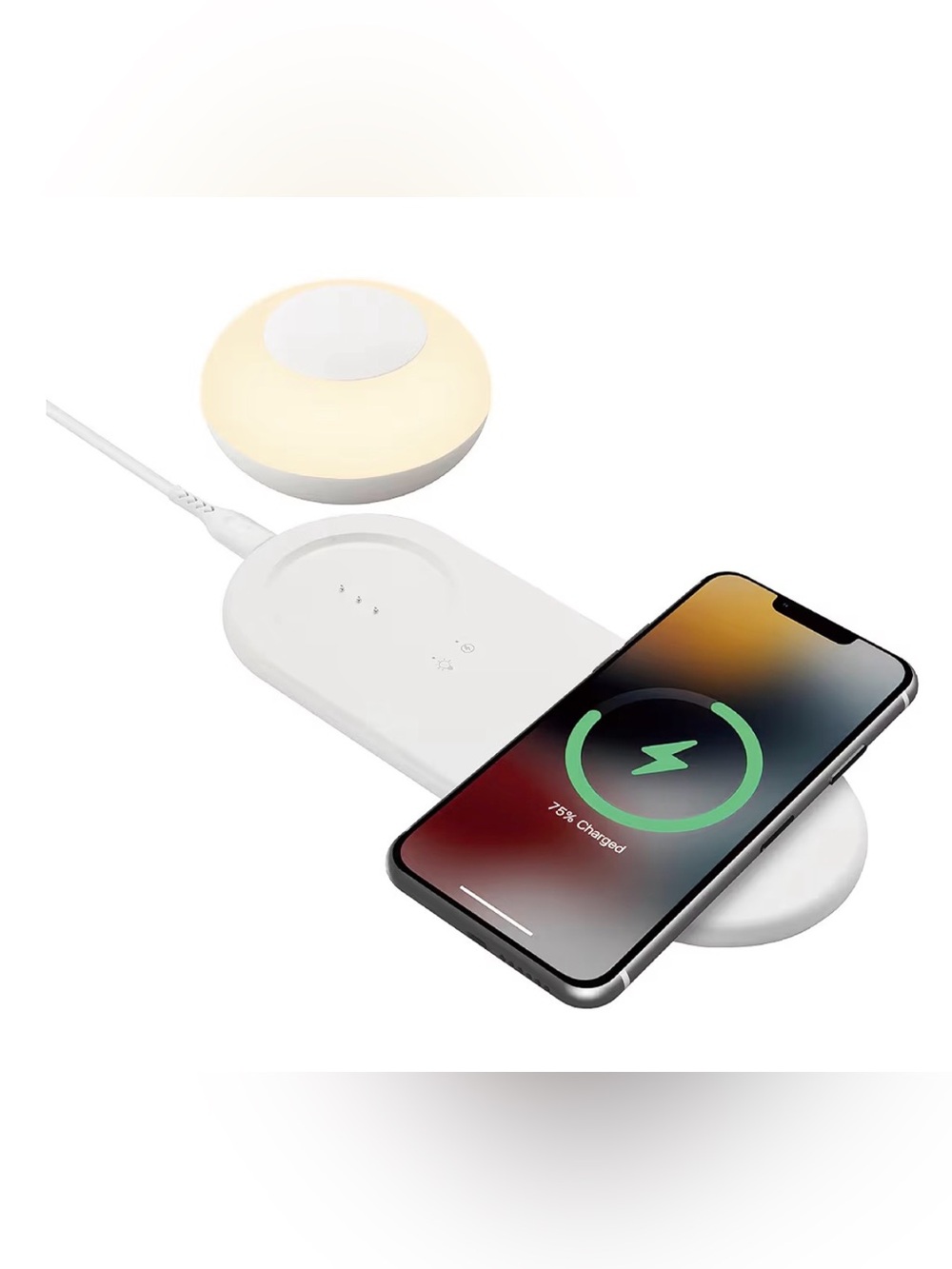 WIRELESS CHARGING STATION WITH PORTABLE RECHARGEABLE LIGHT